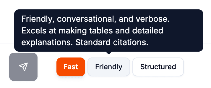 Model selection interface